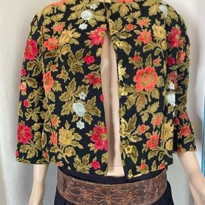 Vintage 40s 50s Women's Autumn Floral Jacket Size Small